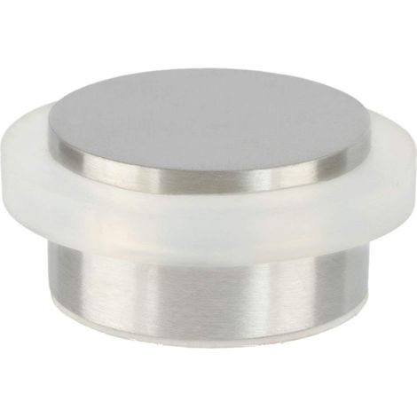 EVI Herrajes Fermaporta Adesivo 45 x 20 mm Gomma Bianca di Silicone Naturale Acciaio Inox Finitura Opaca Ottima adesione 100% funzionale Mod. I-203/35x19-B (1/4)