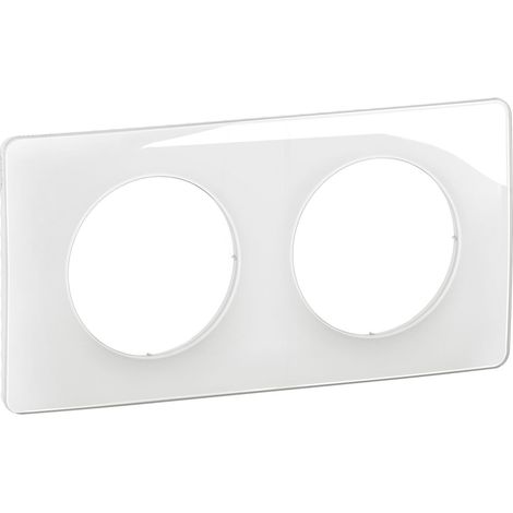Placa de 2 postes blanca esmaltada