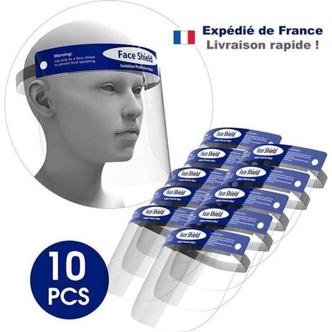 Visiere de Protection - SKYLANTERN - Lot de 10 - Incolore - Polycarbonate (1/4)