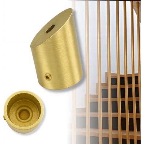 Support pour tube rond Ø25 mm, fixation inclinée 32°, accessoire garde-corps, doré