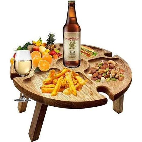 Tragbarer, zusammenklappbarer Picknicktisch, leichter, zusammenklappbarer Campingtisch für den Außenbereich, 30 cm kleiner Picknicktisch aus Holz für Partys, Strand, Garten, Camping, Grillen, (1/4)