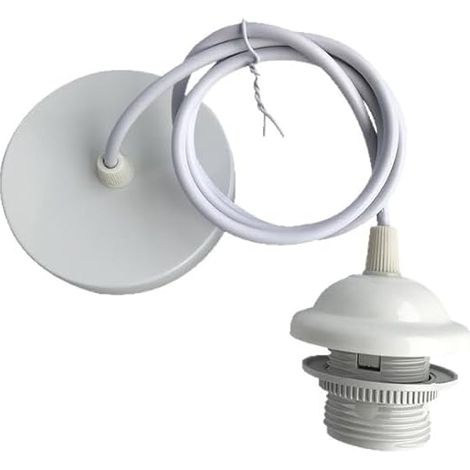 E27 Cable Suspension Luminaire Blanc (1/5)