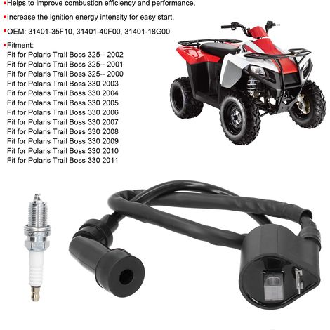 Zündspule + Zündkerze OEM: 31401-35F10, 31401-40F00, 31401-18G00 für Polaris Trail Boss 325 330 (1/5)