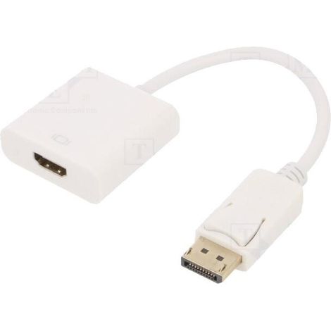 Adaptateur DisplayPort 1.1 DisplayPort prise male vers HDMI femelle 0.1m - Blanc