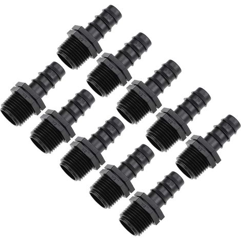 CSPARKV [Paquete de 10] Enlace de goteo de Ø 16 mm x 1/2" para riego por goteo: accesorio de riego esencial para una configuración de riego eficiente: adaptadores/conectores de manguera macho