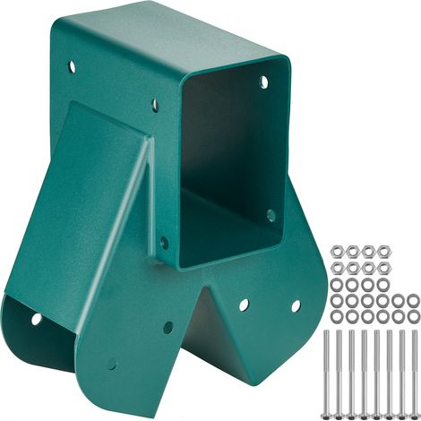 VEVOR Raccord Balancoire en A Connecteur Balancoire en Acier au Carbone Support Milieu Poteau Poutre Bois Interieur Exterieur avec Materiel Montage pour Pieds 10,2x10,2 cm, Poutre 10,2x15,2 cm, Vert (1/5)