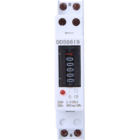 Compteur électrique monophasé 1P sur rail DIN 230V DDS6619-001 2.5(30)A pour appareils ménagers (1/5)