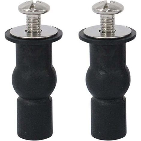 2 Pack Toilet Lid Screws, Toilet Lid Fixings, Toilet Lid Hinges, Expandable Rubber Top Nuts, Screw Fixings, Blind Hole Fittings Fixing, WC (1/4)