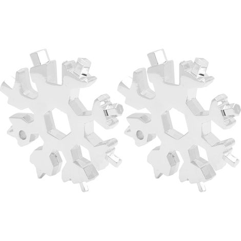 Clé à neige 2 pièces en acier haute carbone, ouvre-boulon multifonction, outil à main argenté (1/5)