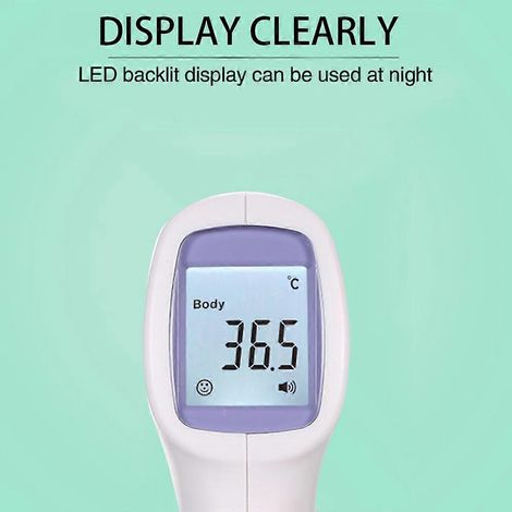 Thermomètre infrarouge frontal sans contact, affichage LCD numérique, mesure de température précise à ±0,2°C, commutation ℃/℉. (1/5)