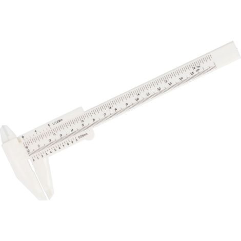 Étalon de mesure 150mm en plastique blanc, pied à coulisse double échelle, lot de 20 pièces pour étudiants et bureau (1/5)