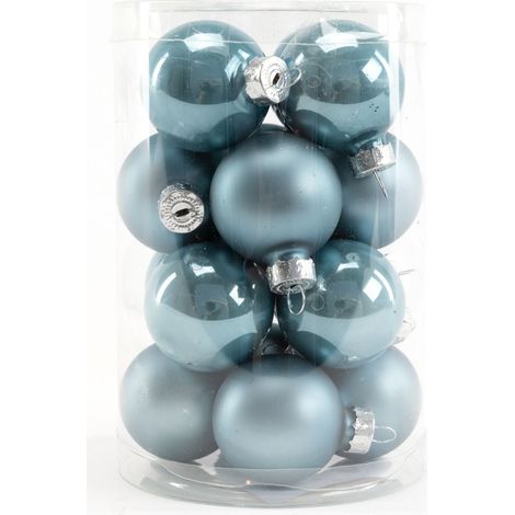TrendLine Weihnachtskugeln Mini aus Glas Ø 35mm dämmerungsblau Christbaumschmuck (1/3)