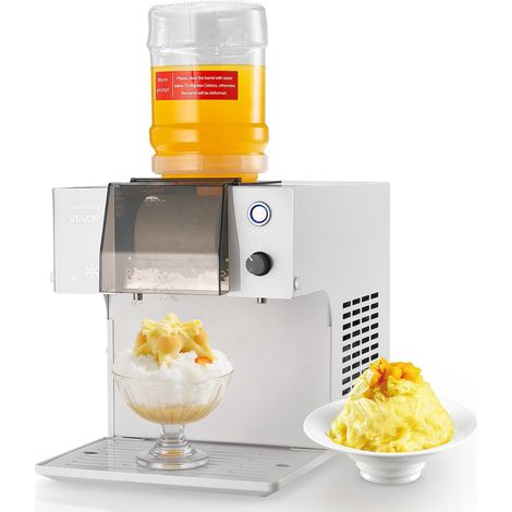 Broyeur à Glace Pilée 60 kg/24 h, Machine à Glace Râpée Flocon de Neige, avec Lame en Acier Inoxydable, Réservoir de 1,8 L, Pré-refroidissement Rapide, pour Dessert Boulangerie Café Maison (1/5)
