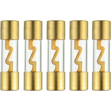 60A Verre Plaqué Or AGU Fusible Audio de Voiture pour Voiture/Auto/Marine Audio Amplificateur Stéréo Protection de Puissance (Lot de 5 Pcs) (1/5)
