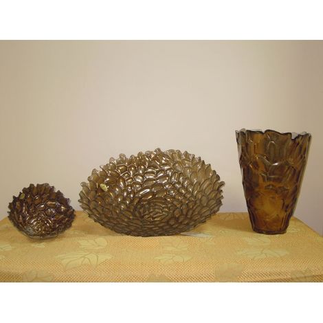 Vaso Decorativo Casa in Vetro Sasso Bronzo Vintage Linda 27,5 cm (1/2)