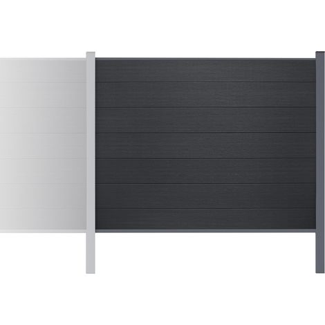 Kit extension Clôture bois composite 2m STOCKHORN H.150cm à sceller gris (1/5)