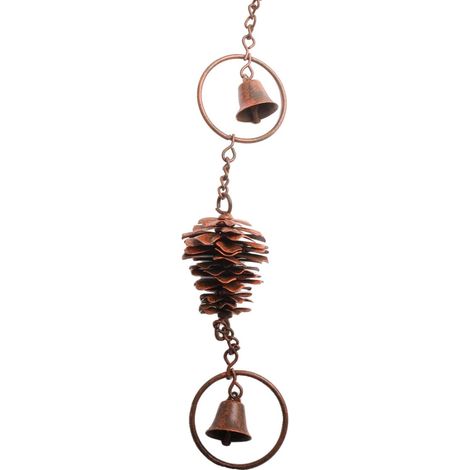 Pluie de pomme de pin en métal 105 cm, décoration de gouttière avec crochets en S pour jardin, terrasse, cour (1/5)