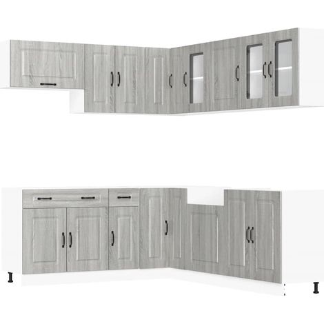 Maison Exclusive - Set Mobili da Cucina 11 pz Kalmar Grigio Sonoma in Truciolato