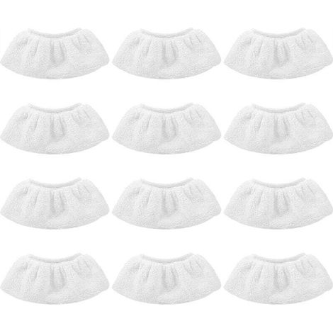 12 Pièces Bonnettes Microfibre,Lingettes Accessoire pour Nettoyeur à Vapeur, Compatibles avec la Majorité des Nettoyeurs à Vapeur, ,Lavables et Réutilisables (1/4)