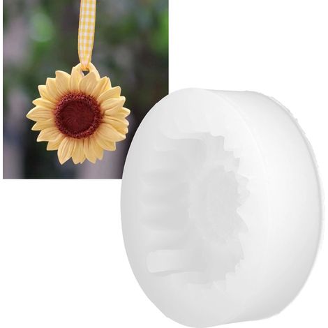 Moules à fondant tournesol pour gâteaux et cupcakes, blancs avec trous, pour baby shower. (1/5)