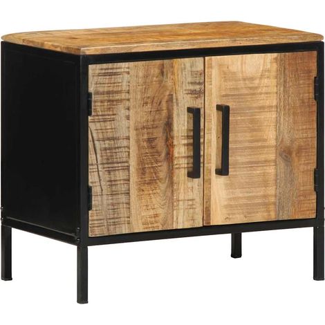 Cabinet de chevet-Table de nuit-Table de chevet Marron et Noir 50 x 30 x 45 cm (1/5)