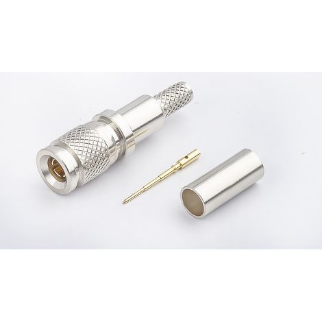 Connecteur coaxial RS PRO Mâle Droit, raccordement A sertir 75O Montage sur câble ( Prix pour 1 )