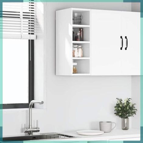 Armoire suspendue - Riga - Blanc - Bois d'ingénierie - 20 x 29,5 x 60 cm (1/5)
