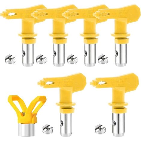 6 pièces Buse Airless,Buse Pistolet Airless pour Pistolet à Peinture Haute Pression (Tapez 515,517,519,521,523,525) (1/4)