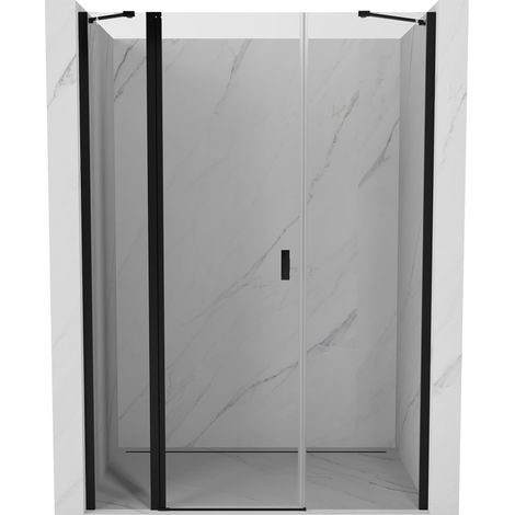 Mexen Mist porte de douche battante 120 cm, transparent, noir - 8A4-120-001-70-00 (1/5)
