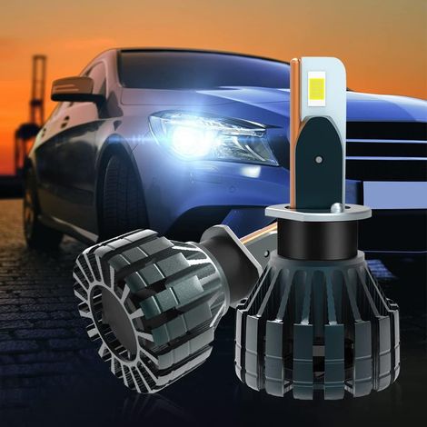 H1 Super Bright LED Headlight Bulb 6000K Xenon White Waterproof IP68 with Fan Hi/Lo Beam Headlight Canbus Error Free LED Headlight Bulbs Plug and Play Conversion Kit 2pcs (1/5)