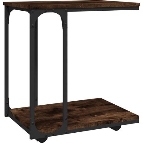 Maison Exclusive - Tavolino con Ruote Rovere Fumo 50x35x55,5 cm Legno Multistrato