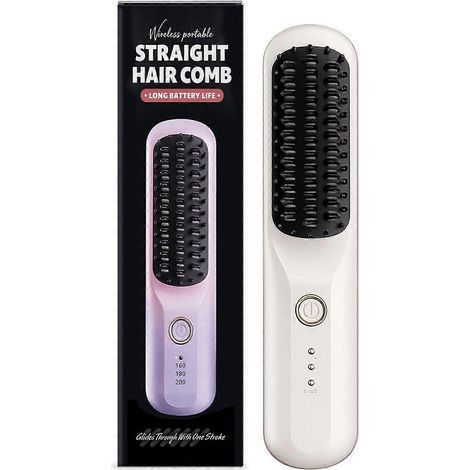 2026 Cordless Mini Hair Straightener Brush Portable Anti-Scald Hot Comb, Fast Heating, Travel-Friendly Styling Tool for Women (1/5)