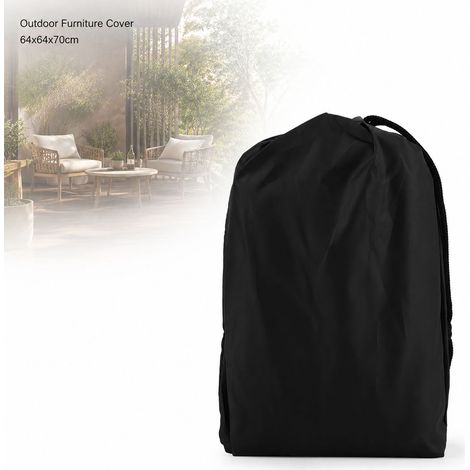 Toivize-Housse de Protection Meubles - Imperméable Anti-UV - Polyester 190D Noir 64x64x70cm - Couverture Résistante pour Table et Chaises de Jardin avec Cordons (1/4)