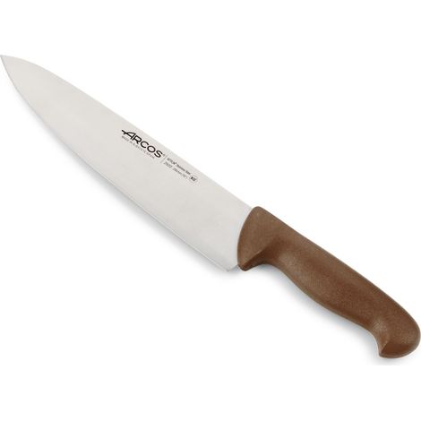 Coltello da cuoco Arcos Colore - Prof 292228 in acciaio inox Nitrum e mango ergonomico marrone Polipropilene e 25 lama cm, coperchio espositivo