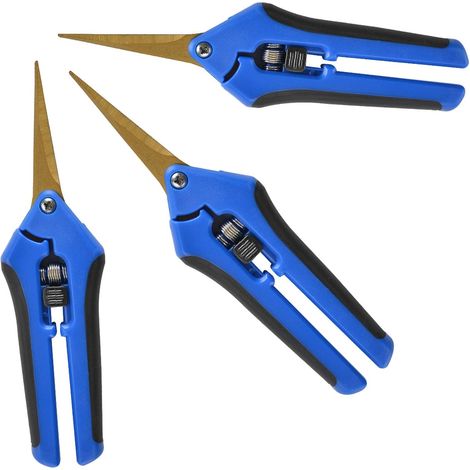 Sécateur à lames courbes (lot de 3), ciseaux de jardin à main, lames de précision revêtues de titane-AquaForge (1/5)