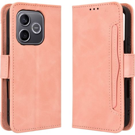 Custodia a libro per Honor 600 Lite, con scomparto per carte, rosa