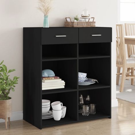 Sideboard Schwarz 80x42,5x93 cm Holzwerkstoff (1/5)