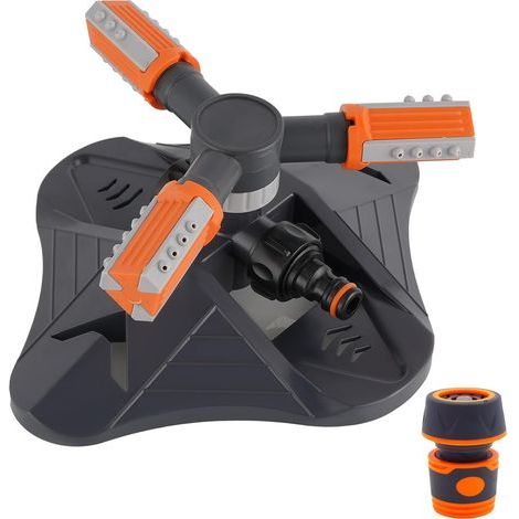 Three-Arm Sprinkler, 360° Rotation, Quick Connect, ABS Plastic, Garden Lawn (1/5)
