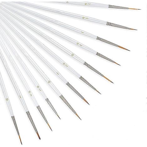 Ensemble de 12 pinceaux ronds de précision pour peinture acrylique, à l'huile et aquarelle. Pinceaux professionnels pour le visage (1/5)
