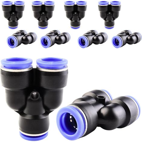 10 pièces 16 mm répartiteur en Y à 3 voies, raccord pneumatique, rapide plastique raccords Push to Connect, adaptateur de conduite d'air PY - PY-16mm (1/5)