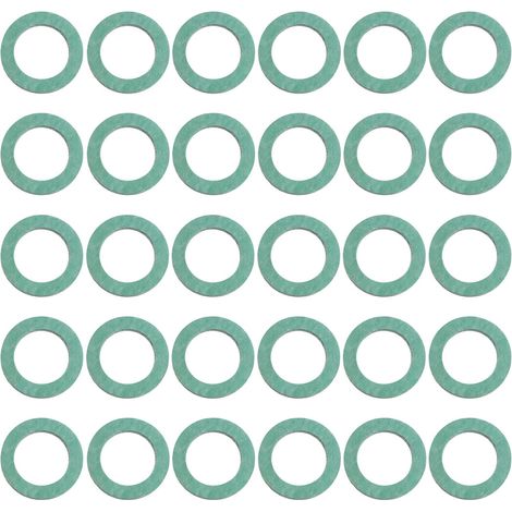 30pcs Rondelle Fibre Verte 1/2" (18 x 12 x 1.5mm) Rondelles d'étanchéité Haute Température Fibre Rondelle pour Gaz, Chaudière, Vanne de dérivation (1/5)