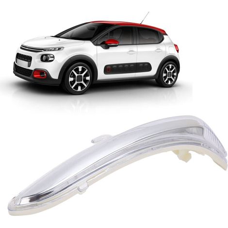 Rétroviseur Latéral Gauche Clignotant Logement Clignotant Coque de Remplacement pour Citroen C3 C4 Peugeot 208 2008 OE : 1607512680 (1/5)