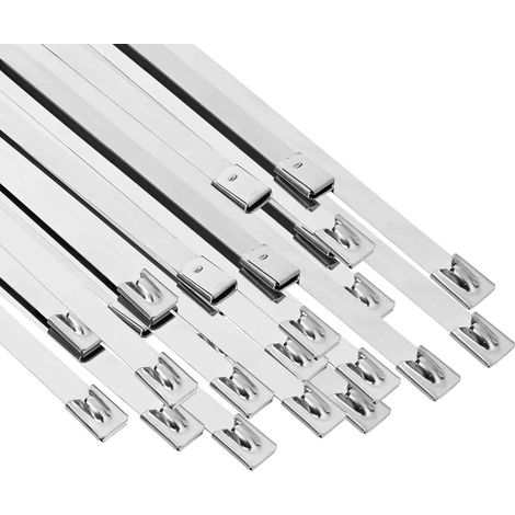 vidaXL Atadura de Cables 50 uds. 7,9 x 500 mm Plateado (1/2)