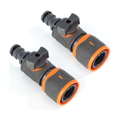 Regulator Valve, 2 Pieces Garden Hose Connection Connector, Shut-off Valve Quick Fittings Adapter Faucet Valve Switch Garden Watering Lawns (1/4)
