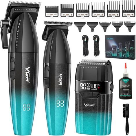 Tondeuse cheveux - VGR - 640 S3 - Kit 3-en-1 - Lames céramique - Autonomie 250 min