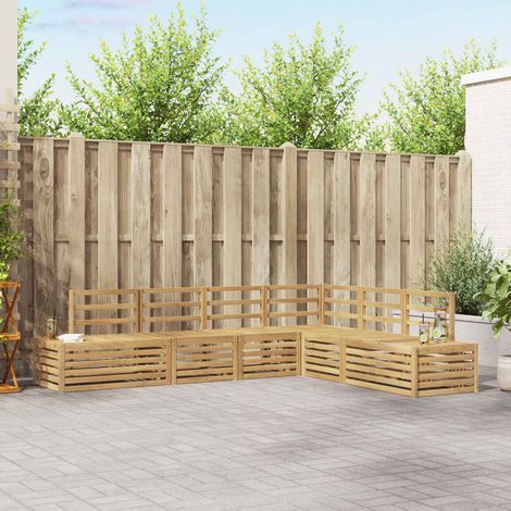 vidaXL Conjunto de sofás de exterior 6 Pieza Blanco (1/5)