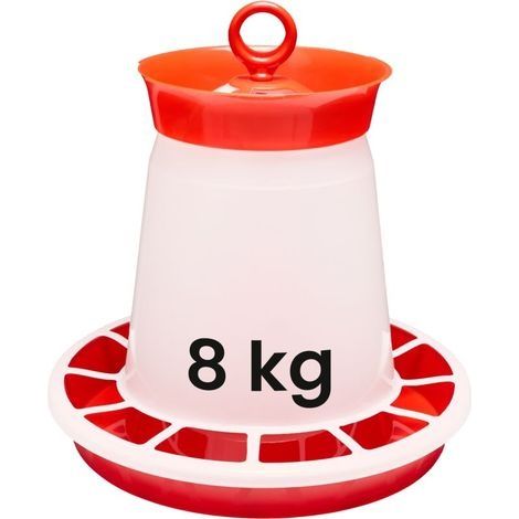Garronda Mangeoire Poule Antinuisible 8 kg – Distributeur de Graines Volaille avec Couvercle et Poignée – Mangeoire Poussins et Oiseaux de Basse-Cour – Élevage et Jardin – GD-0139 (1/5)