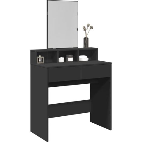 Schminktisch mit Spiegel Schwarz 80x41x144,5 cm