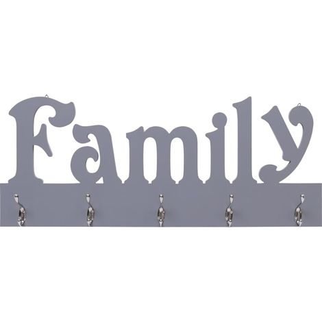 Porte-manteau mural FAMILY Gris 74x29,5 cm
