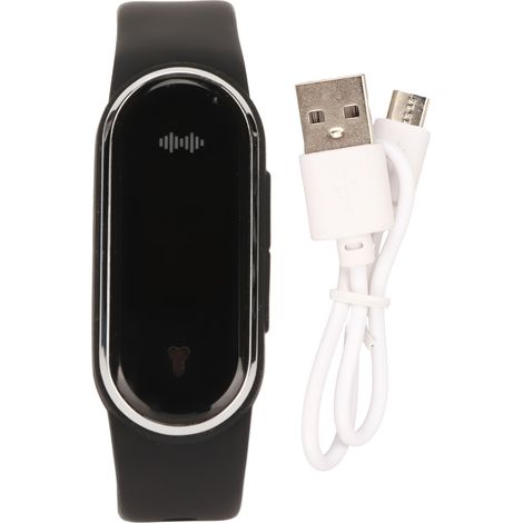 Bracelet anti-moustique ultrasonique avec charge rapide, affichage de l'heure, mesure de température, podomètre pour adultes et enfants, noir (1/5)